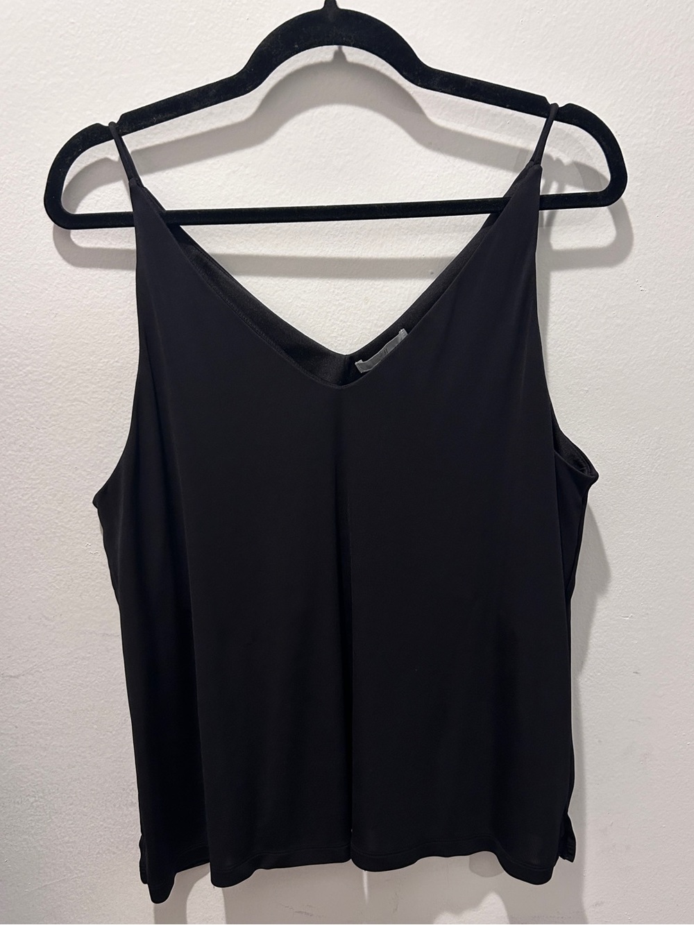 Black V-Neck Spaghetti Strap Women's Tank Top